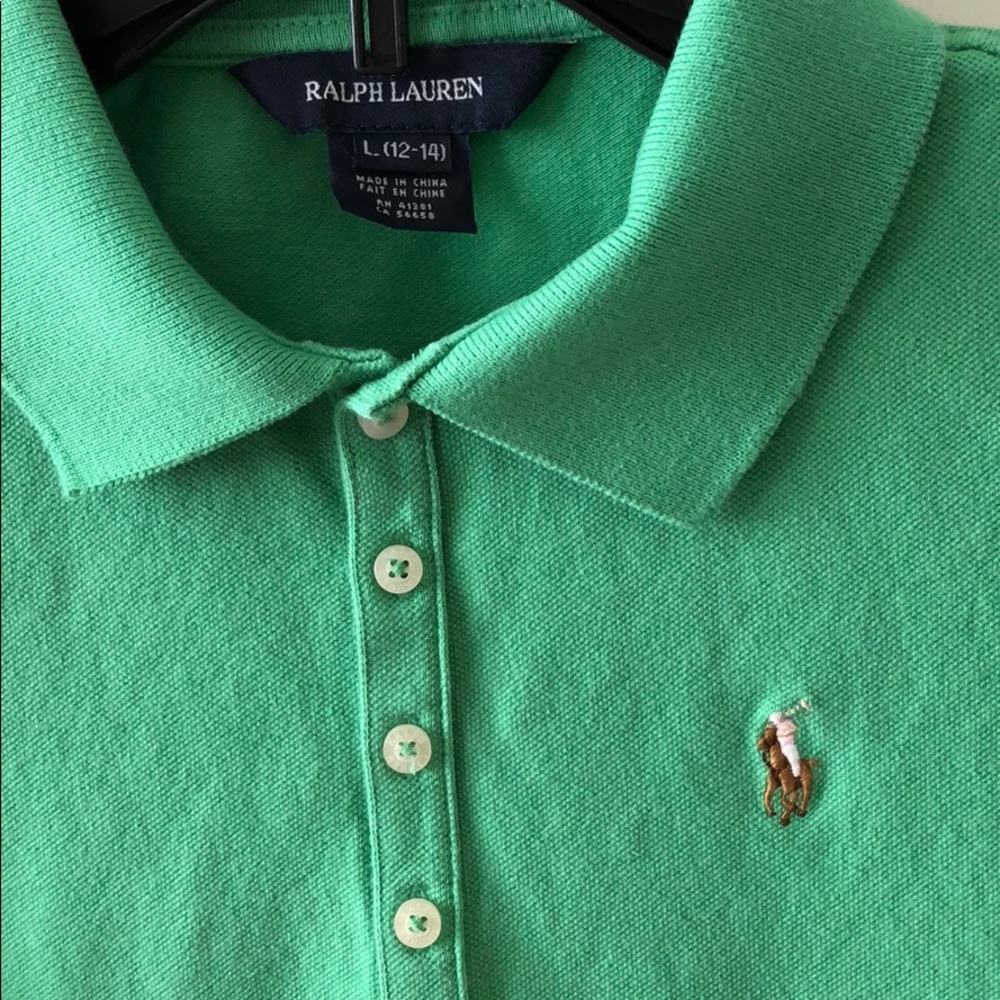 Polo Ralph Lauren EUC no flaws green sz lg 12-14 - Picture 2 of 2